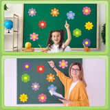 108 Pcs Retro Flower Cutouts Paper Spring Classroom Decorations 5“ Double-Sided Flower Die Cuts Floral Cutouts With Glue Points For Bulletin Boards, Wall Decor, Party Décor & Spring Themes