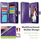 Galaxy S26 Ultra Wallet Case Magnetic Detachable Deep Purple