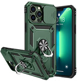 Compatible With Iphone 13 Pro Max Case With Slide Camera Cover & 360° Rotate Ring Stand [Military Drop Protection] Shockproof Heavy Duty Protective, Phone Case With Magnetic Car Mount Holder