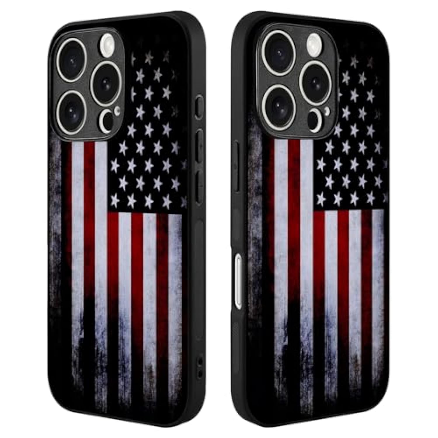 Compatible With Iphone 16 Pro Case American Flag Pattern Military-Grade Drop Protection Non-Slip Sides Anti-Scratch Back Shockproof Lightweight Slim Case For Iphone 16 Pro