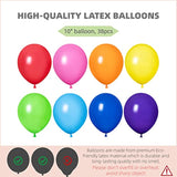 Balloon Column Kit Set Of 2 With Balloons Included - Balloon Stand With Base, And Pole,Balloon Tower Backdrop Decoration For Wedding, Baby Shower, Birthday Party, Or Bachelorette Parties (Rainbow)