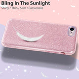 Compatible With Se 2022, Se 2020, 8, 7 Glitter Bling Sparkle Cute Girls Women Protective Case For 7/8/Se (Pink)