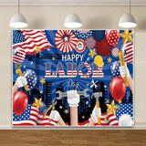 10x8ft Labor Day Backdrop Red White and Blue Flag Balloons Large Happy Labor Day Photography Background Banner for Celebration Party Decorations for Office Home Outdoor Photo Booth Props