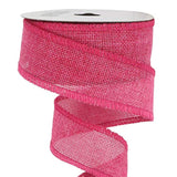 Hot Pink Ribbon Wired 1.5 Inch Pink Wired Ribbon Pink Burlap Ribbon Wi