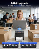 Shipping Label Printer With Touchable Screen, 4X6 Bluetooth Thermal Label Printer With Built-In Label Holder, D420D Thermal Printers For Small Business, Compatible With Usps, Tiktok,