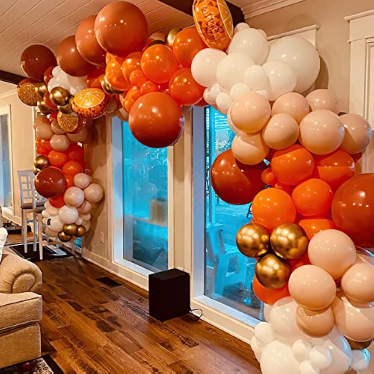 Fall Balloon Arch Kit 83pcs Orange Gold Balloons for Baby Shower Thanksgiving Autumn Party