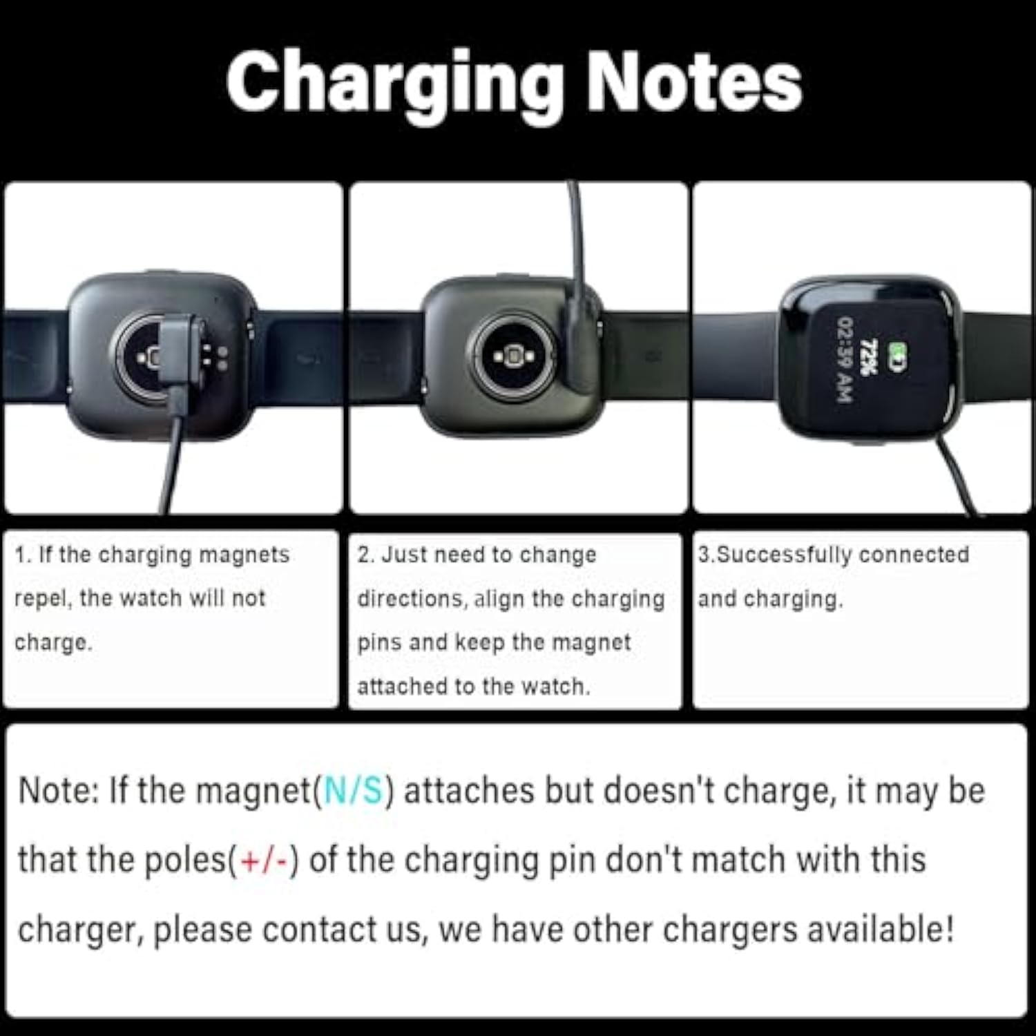2 Pin Chargers For Ip68/Ip67 Smart Watch Charger, 4Mm Magnetic Usb Charging Cable For Ip67/Ip68 Waterproof Smart Watch/Fitness Tracker (Pin Spacing 4Mm)