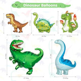 Dinosaur 1St Birthday Party Decorations For Boys Gir, Foil Green Star Number 1 Dinosaur Balloons With Happy Birthday Banner Hanging Swirls For Dino Baby Shower Kids Party Supplies