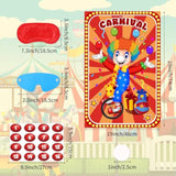 Circus Party Games, Pin The Noses On The Clown With 32 Pcs Nose Stickers, Large Carnival Clown Games Poster For Kids Birthday Party School Classroom Carnival Party Supplies