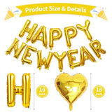 32 Inch Gold 2026 Foil Balloon Numbers Happy New Year Party Decor