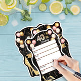20 Pcs Pink Balloons & Black Golden High Heels Shaped Fill-In Invitations Cards With Envelopes, Funny 40Th Birthday Party Happy 40 Year Old Birthday Invites For Women Lady Wife Mom Adults