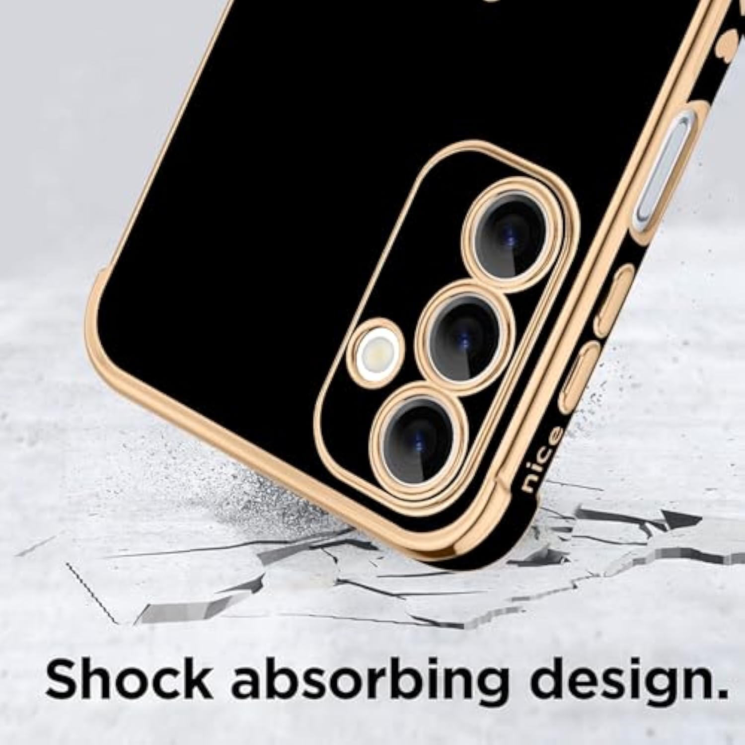 Compatible With Samsung A16 5G Case For Women Girl, Plating Edge Cute Love Heart Soft Tpu Bumper With 4 Corners Shockproof Protection Phone Case Cover For Galaxy A16 5G(Black)