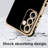 Compatible With Samsung A16 5G Case For Women Girl, Plating Edge Cute Love Heart Soft Tpu Bumper With 4 Corners Shockproof Protection Phone Case Cover For Galaxy A16 5G(Black)