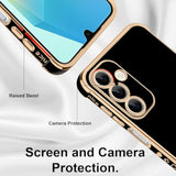 Compatible With Samsung A16 5G Case For Women Girl, Plating Edge Cute Love Heart Soft Tpu Bumper With 4 Corners Shockproof Protection Phone Case Cover For Galaxy A16 5G(Black)