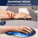 Mouse Pad With Gel Wrist Rest, Starry Sky Ergonomic Mousepad With Wrist Support, Smooth Surface And Non-Slip Pu Base, Portable Pain Relief Mousepad For Computer, Laptop, Office & Home