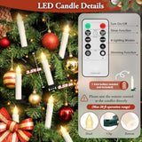 30 Pcs Flameless Led Taper Candles Battery Operated, Christmas Tree Candles Clip-On With Remote - 4 Modes & Timer, Waterproof, Dimmable Flicker Candle For Home Holiday Party Wedding Decor