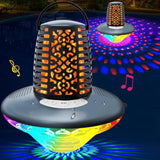 Floating Pool Speaker,Bluetooth Pool Speaker With Led Flame Light And Rgb Light,Ip68 Waterproof Bluetooth Speaker For Pool,Loud Stereo Sound,Tws Pairing,Built-In Mic,Hot Tub Speaker For Shower