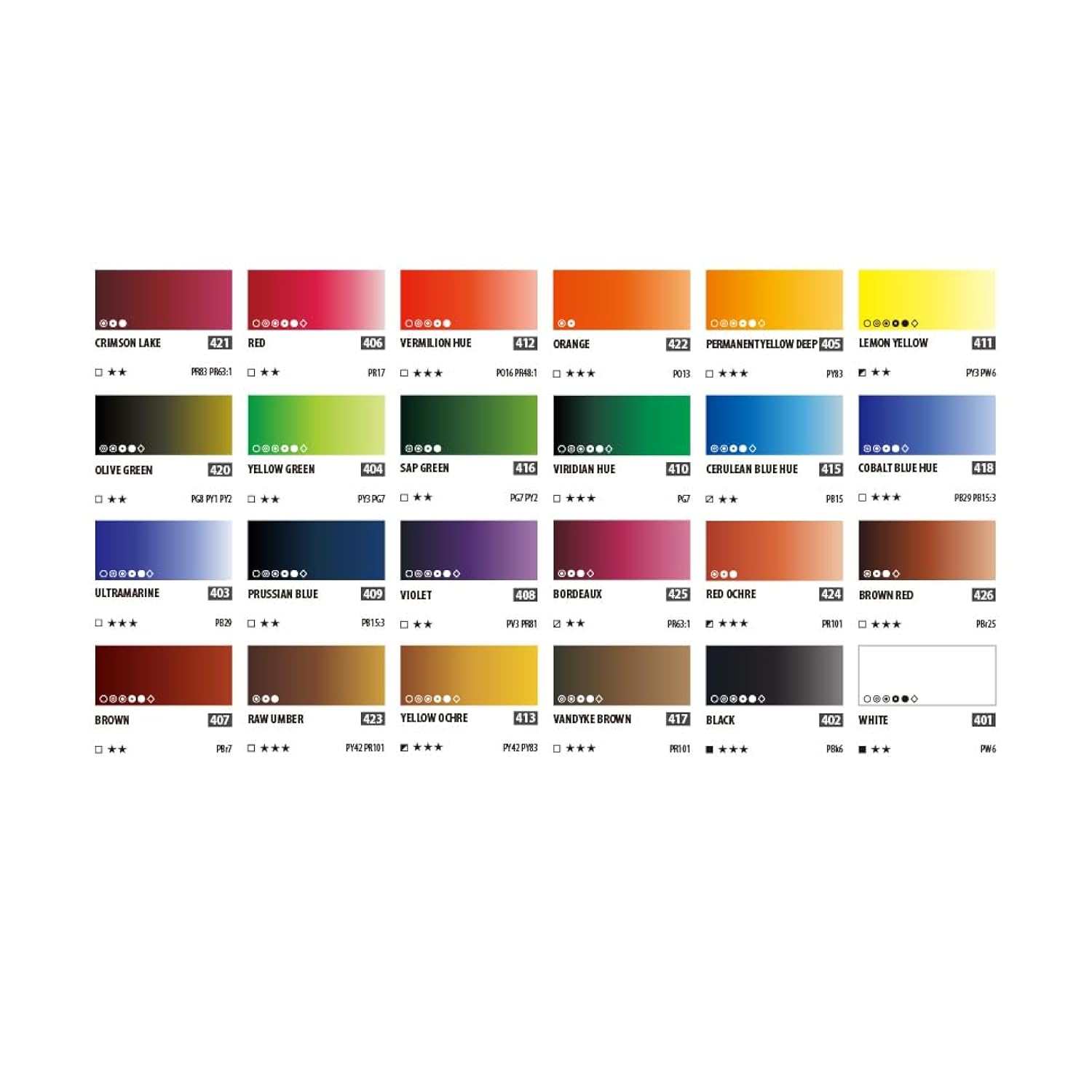 ShinHan Professional Watercolor Paint 7.5ml Tubes 24 Color Set