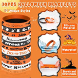Halloween Party Favors For Kids, 72Pcs Rubber Wristbands Slap Bracelets Tattoo Stickers Goodie Bag Stuffers Trick Or Treat Toys For Halloween Decorations Supplies