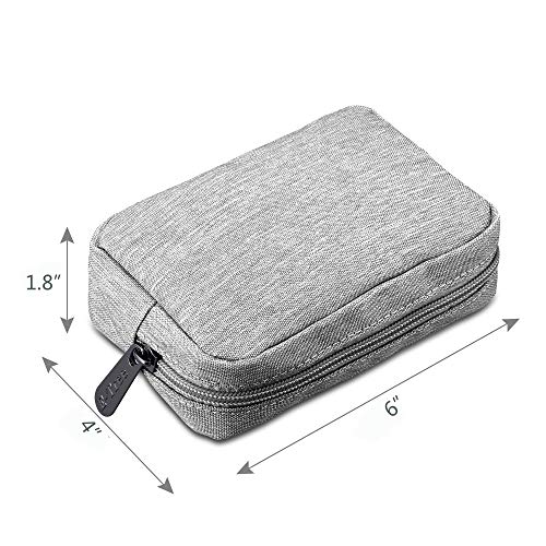 Small Makeup Bag, Cosmetic Toiletry Skin Care Make Up Little Items Pouch For Purse, Zipper Mini Tech Charger Cable Electronic Organizer Case, Travel Accessories For Women Men Teen, Grey