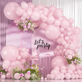 114Pcs Light Pink Balloon Garland Arch Kit, 18 12 10 5 Inch Pastel Pink Latex Balloons Different Sizes For Engagement Bridal Bachelorette Princess Birthday Party Decorations