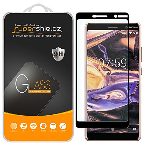 (2 Pack) Designed for Nokia 7 Plus Tempered Glass Screen Protector, (Full Screen Coverage) 0.33mm, Anti Scratch, Bubble Free (Black)