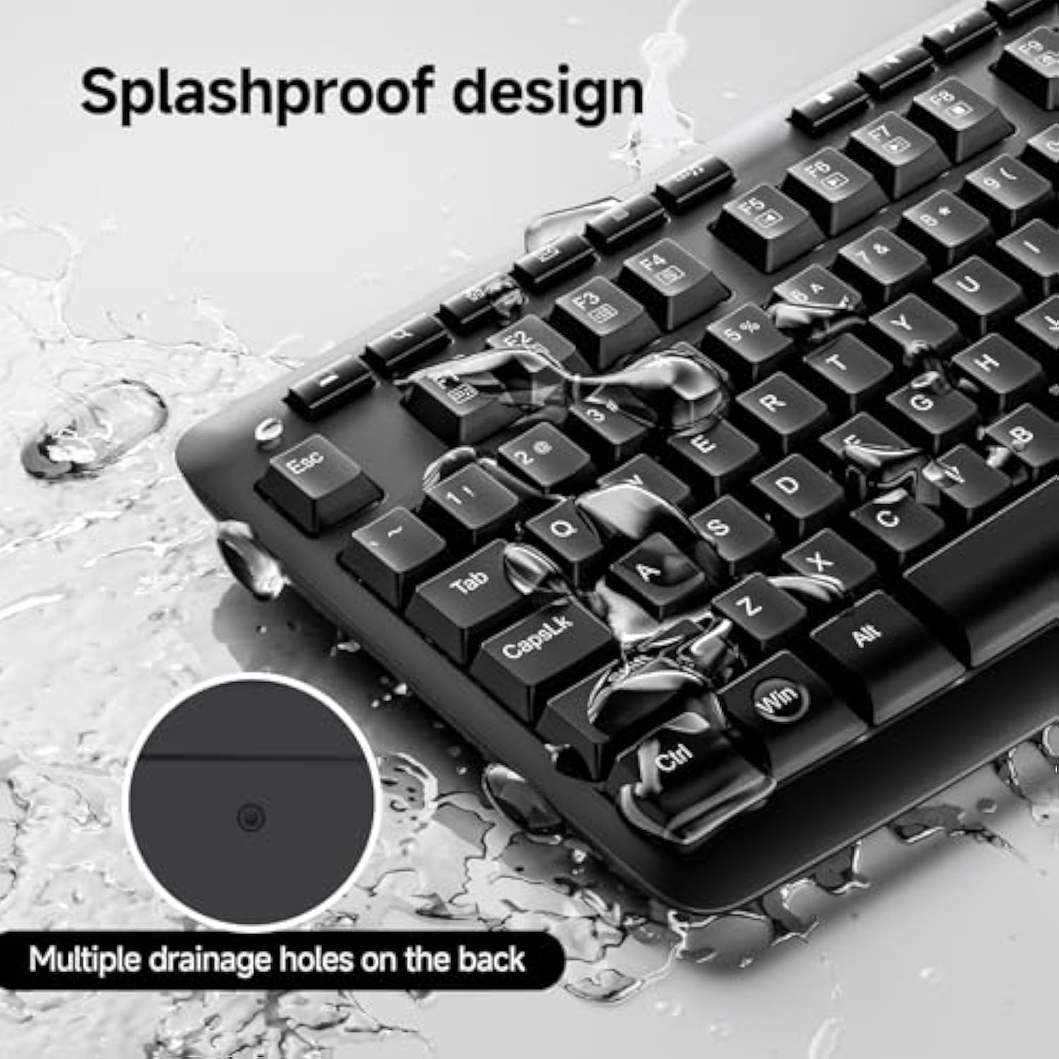 Redragon BK7366 Wired Keyboard,Multimedia USB Quiet Computer Keyboard,Silent Keyboard with Large Number Pad,Spill-Resistant,Anti-Wear Letters,Full Size for Laptop,Desktop