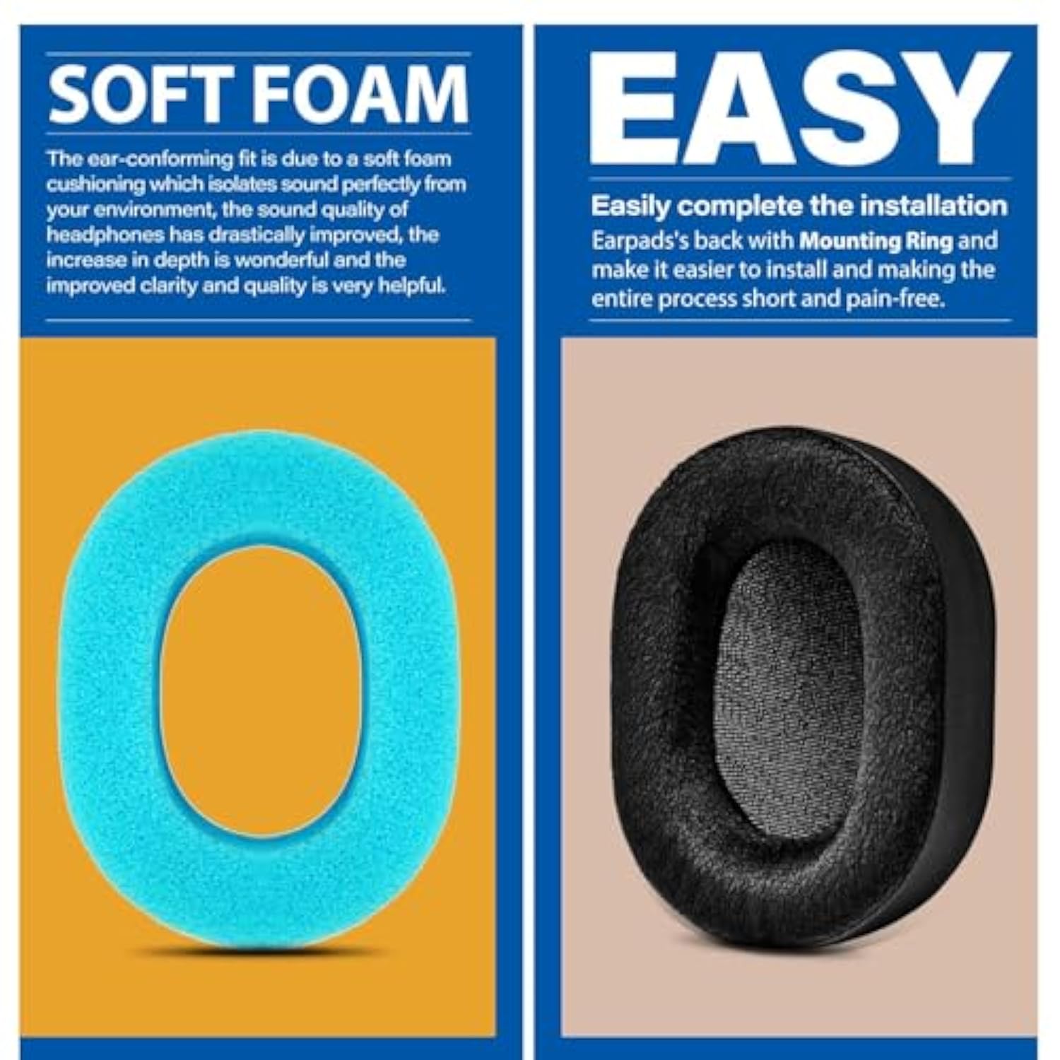 K361 K371 Bt Ear Pads - Replacement Ear Cushion Compatible With K361 / K371Bt / K371 Bt Headphones (Hybrid Velour)