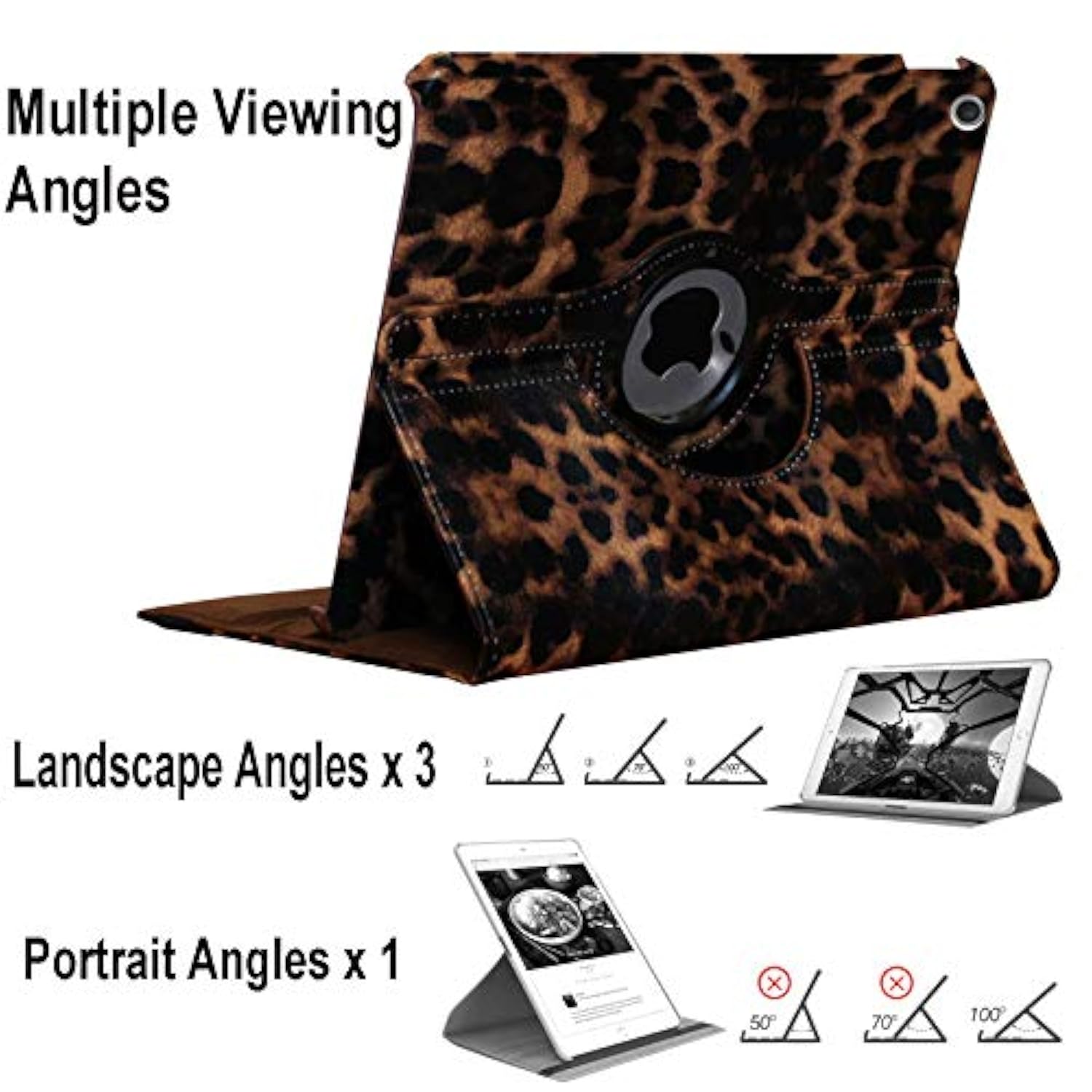 Case For Ipad 10.2 Inch, Ipad 9Th 8Th 7Th Generation, Rotating Stand Smart Mag