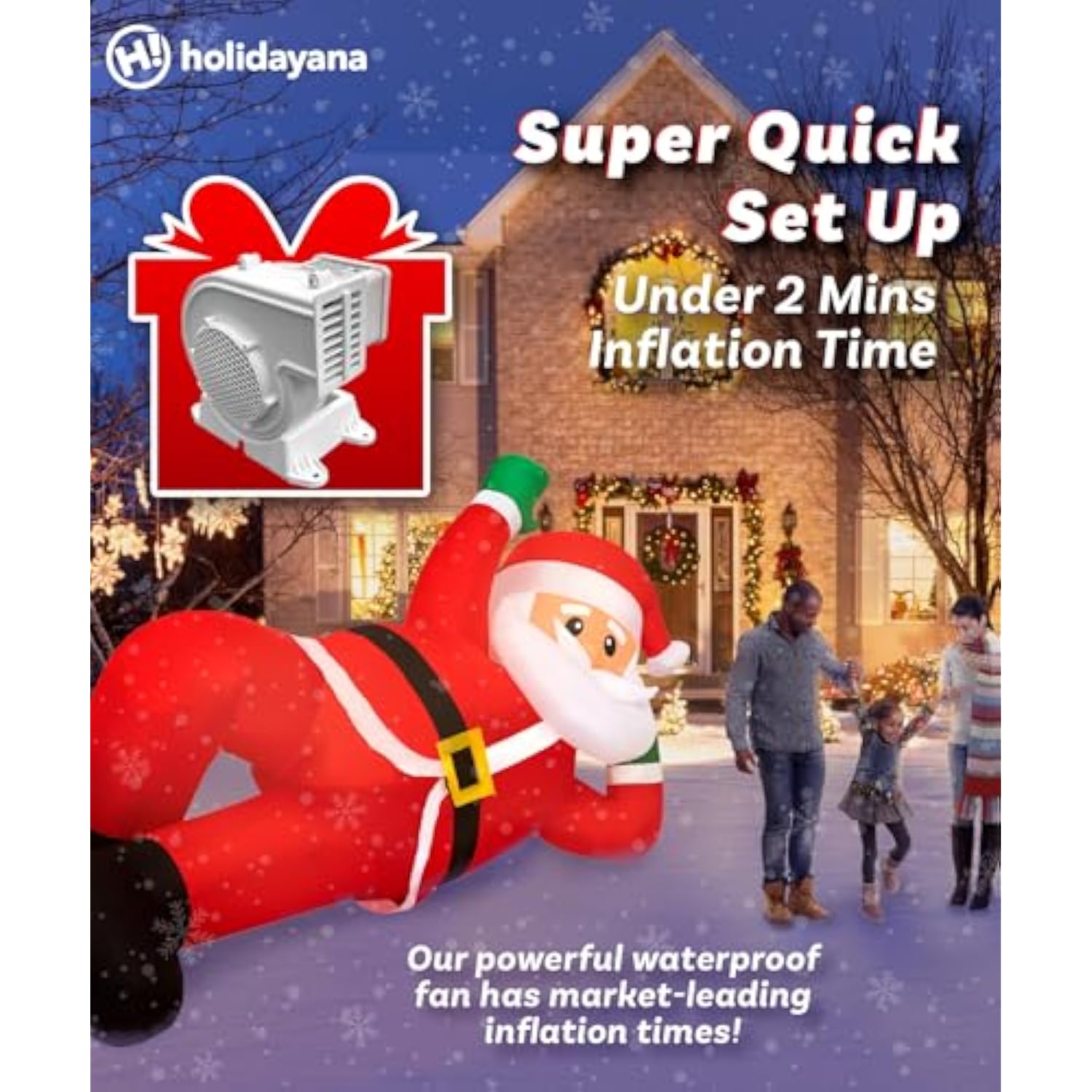 Christmas Inflatables Large 10 Ft Lounging Santa - Inflatable Outdoor Christmas Decorations Blow Up X-Mas Decorations Fo