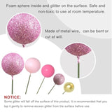 50 Pcs Ball Cake Topper Sticks Mini Balloons For Cake Decorating Supplies Foam Balls Cake Decorations For Baby Shower Cake Birthday Cake Toppers Decorations (Pink Series)