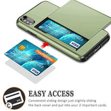 For Iphone X/Xs Case Wallet Card Holder For Iphone 10 Case Wallet Card Holder Heavy Duty Shockproof Bumper Phone Case Cover For Iphone X Xs 10 5.8 Inch Olive