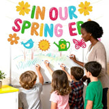 In Our Spring Era Banner School Classroom Spring Party Decorations For Student Children Celebrating Happy Spring Party Supplies