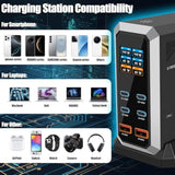 Usb C Charger Block, 240W Gan Usb C 6-Port Charger Station, Laptop Power Pd Adapter With Touch Control And Color Display, Charging Station For Macbook, Iphone, Samsung, Laptop, Ipad, Desktop, And More