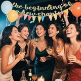 Pre Strung The Beginning Of A New Chapter Banner, Divorce Party Decorations For Women, Champagne Gold Party Sign, Happy Retirement Supplies, Graduation Sign 2025 Banner - No Diy