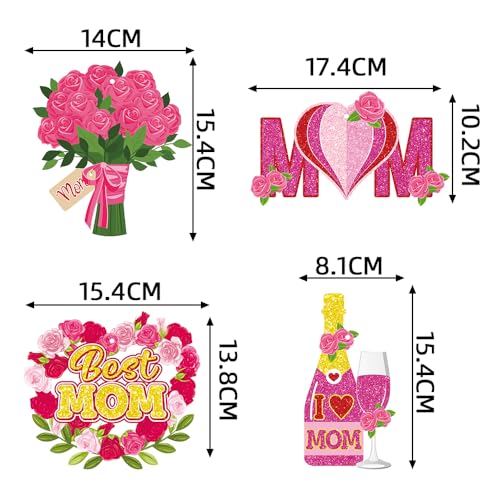 26Pcs Mother's Day Decorations, Mother's Day Decor Includes Glitter Happy Mothers Day Banner & Mothers Day Hanging Swirls Ceiling Decoration