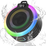 Bluetooth Shower Speaker, Portable Bluetooth Speaker Stereo Sound With Suction Cup/Lanyard, Built-In Mic, Ipx7 Waterproof Wireless Speakers Bluetooth 5.4 For Bathroom, Party, Beach, Black