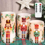 Nutcracker Christmas Flameless Candles Remote: Real Wax Flickering Battery Operated Candles - Home Party Bedroom Birthday Holiday Xmas Decorations