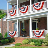 1.5X3Ft 4Th Of July Decorations Patriotic Decorations Outdoor Usa Pleated Fan Bunting Stars And Stripes Banner Fourth Of July Veterans Labor Memorial Day Red White And Blue Decor 6Pack