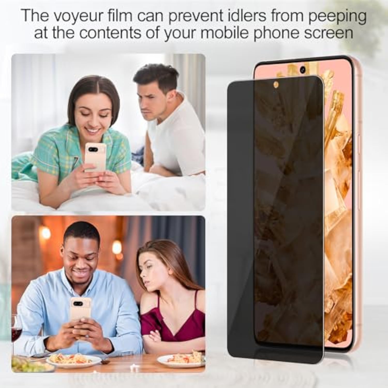 2 Pack Privacy Screen Protector For Google Pixel 8 [Anti-Spy Tempered Glass], Ultra Hd, Anti-Scratch, Bubble-Free, Easy Install 9H Protective Glass For Pixel 8