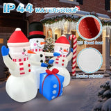 2025 Christmas Inflatable Snowman 6Ft 3 Snowmen With Gift Box Christmas Inflatables Outdoor Decoration Xmas Snowman Blow