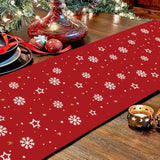 Christmas Gnomes Table Runner Red Snowflake Winter Decorations Glitter Xmas Holiday Kitchen Dining Merry Christmas Decor 13X36 Inch