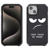 For Iphone 15 Case, Cute [Don'T Touch My Phone] Shockproof Dual Layer Slim Protective Silicone Plastic Cover For Kids Boys Men Phone Case (Iphone 15 6.1-Inch)