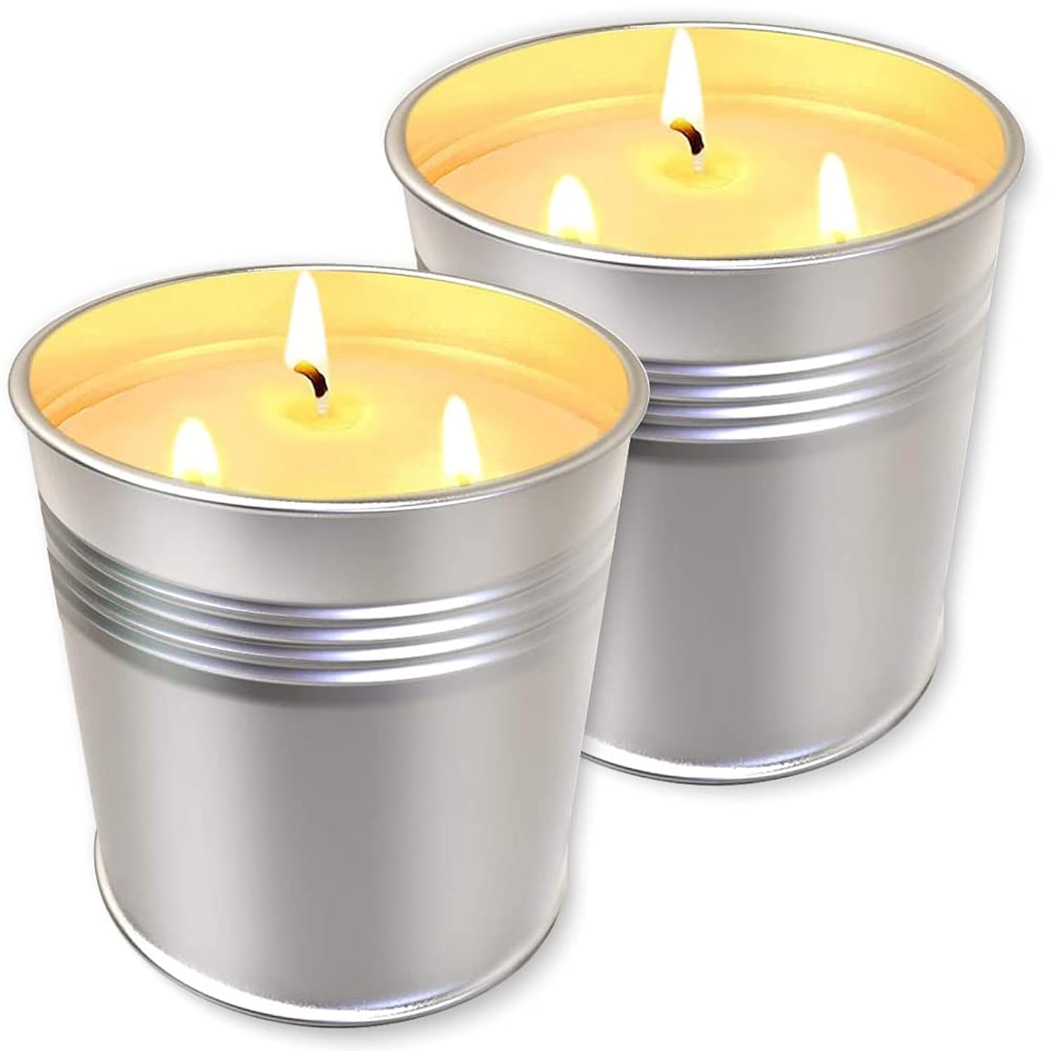 20 Oz Citronella Candles Outdoor Indoor, Large Candles For Patio/Home/Garden, 3 Wicks Zitronella Burning Time Lasting 100 Hours Each, 100% Natural Soy Wax