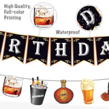 Whiskey Happy Birthday Banner, Party Sign For Men Aged To Perfection, Cheers And Beers Decorations, Adults Bday Theme Supplies