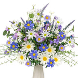 12 Pcs Artificial Spring Flowers Blue Rustic Blue And White Artificial Flowers Wildflower Floral Stems With Daffodils Daisy Flower Picks For Vase Table Centerpieces Kitchen Spring Decor