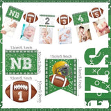 Football Birthday Decorations 1St Photo Banner 1St Year Down Banner First Birthday Monthly Photo Decor Football Theme Party Supplies