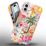 Case For Iphone 16,Mixed 2 Layer Design Shockproof Soft Tpu Ddouble Protection Phone Case For Iphone 16-Aesthetic Summer Beach