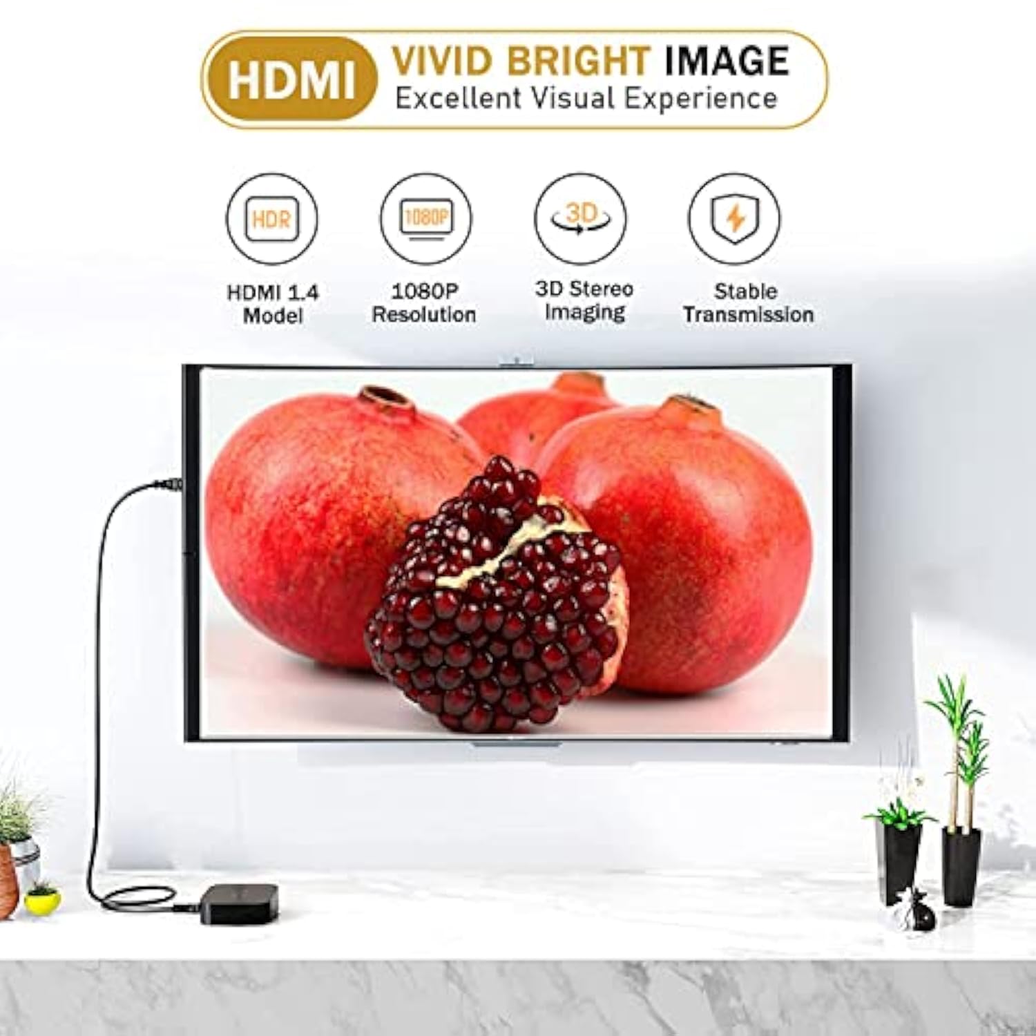 Hdmi Cable (18 Gbps, 4K/60Hz), 6 Feet Hdmi To Hdmi Cord For Uhd Tv, Blu-Ray, P