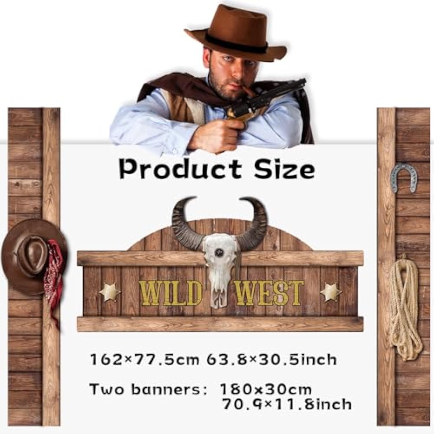 West Cowboy Party Door Decoration Wild West Party Decoration Cowboy Door Banner Hanging Supplies Western Themed Saloon Banner For Western Rustic Bar Photo Booth Props Favor